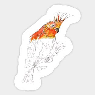 Tropical orange parrot Sticker